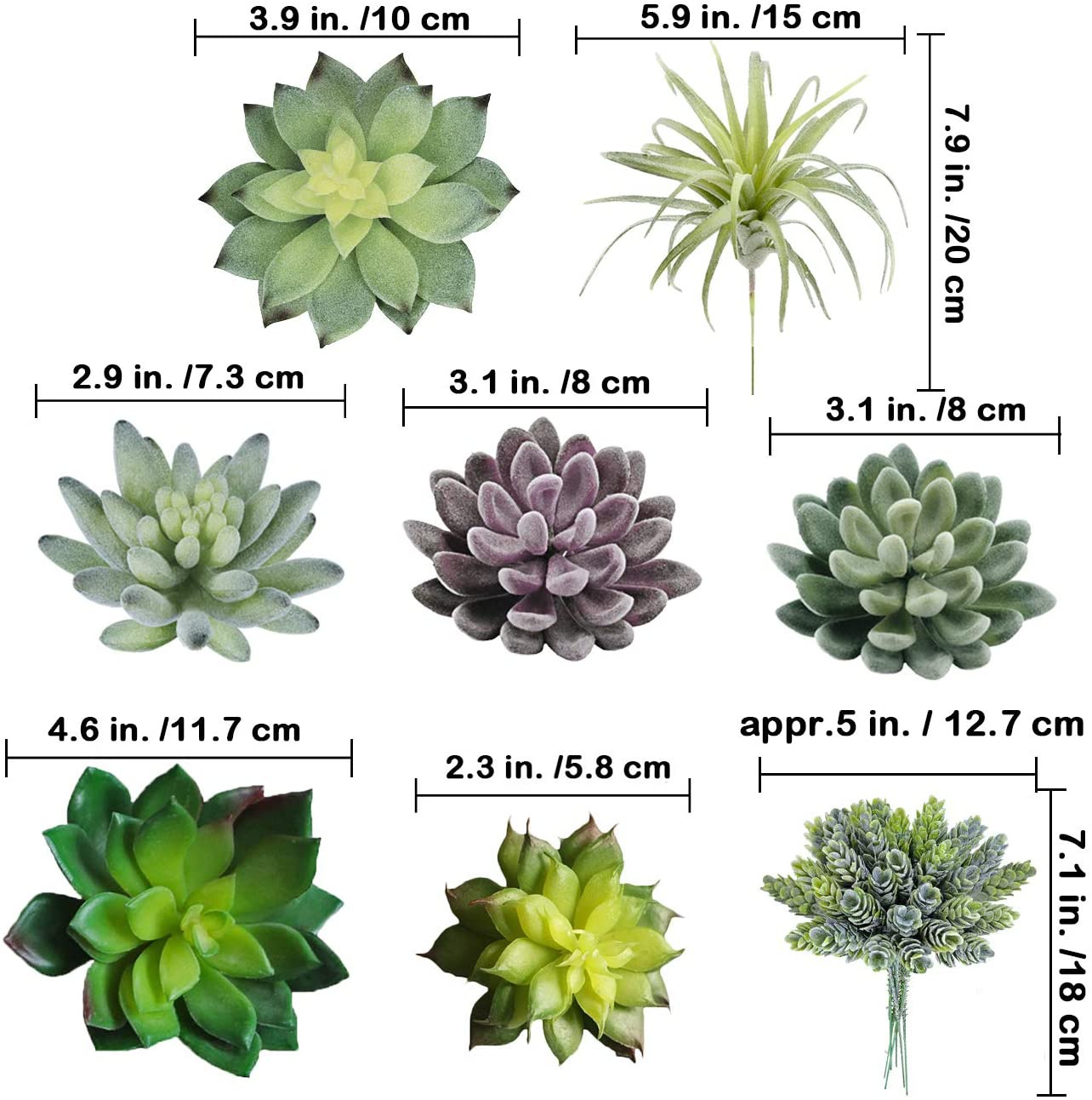 15 Pack Assorted Artificial Su - огляд і ціна Echeveria Succulent